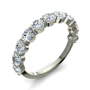Demi-alliance 11 diamants synthétiques ronds 1.30 carat or blanc Daniela